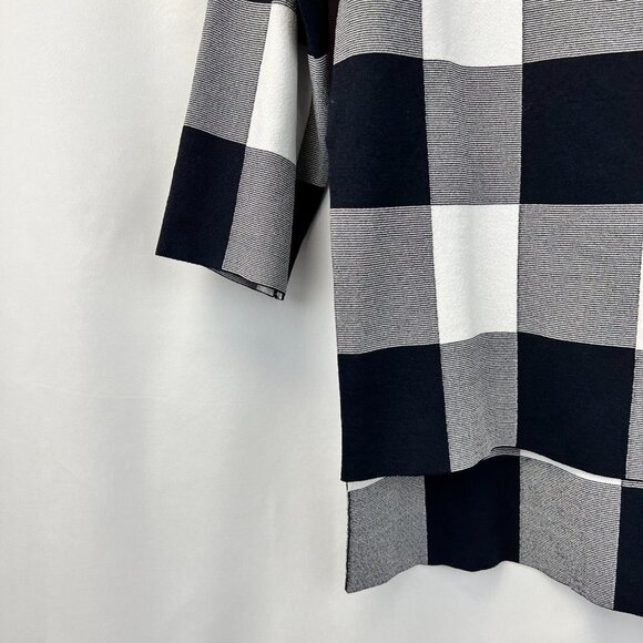 Nordstrom Collection Hi Low Navy White 3/4 Sleeve Pullover Sweater Size S - Picture 4 of 9